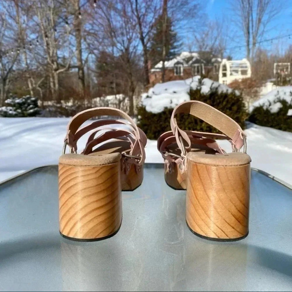 New Free People Virgo Switchback Sandals Platform Wood Clog Sandals Pink US 10 - Picture 8 of 11